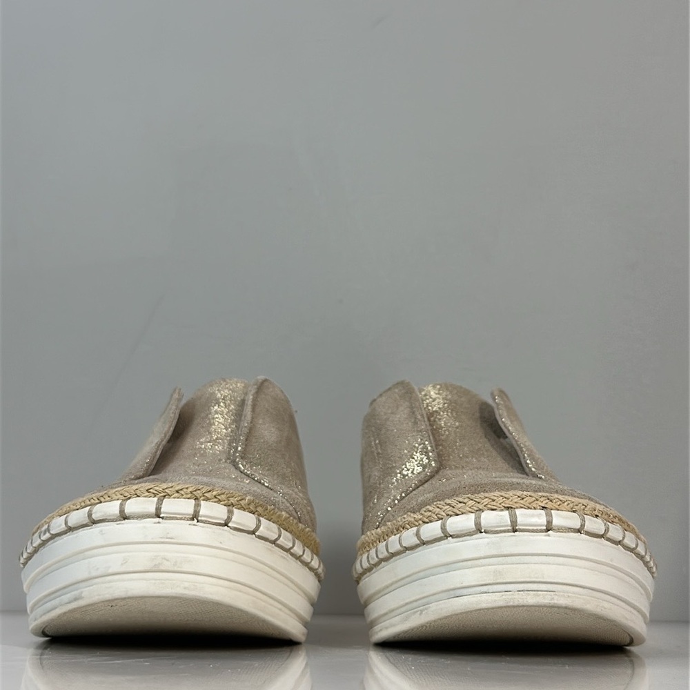 J Slides Karla Gold Brushed Leather Casual Slip On Sneakers Size 7.5 - Picture 3 of 15